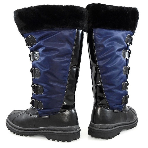 NIB$149 KHOMBU BIRCH HIGH 2 WATERPROOF FUR INSULATED DUCK TOE LACE UP BOOTS 7 - Picture 4 of 6